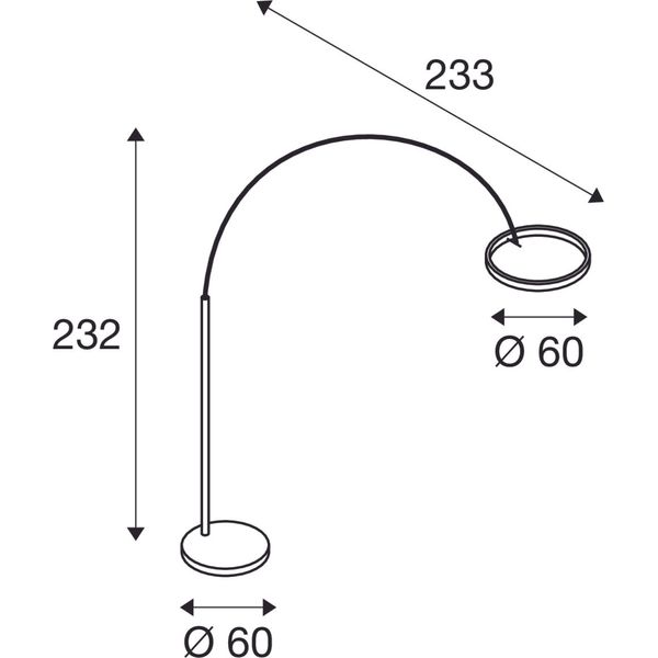 ONE BOW FL, Free-standing lamp black 20W 1200/1200lm 2700/3000K CRI90 140° image 2