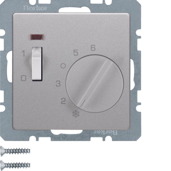 therm. 24 V w. NC cont., Centre pl., rocker sw. a. LED, Q.x, alu velve image 1