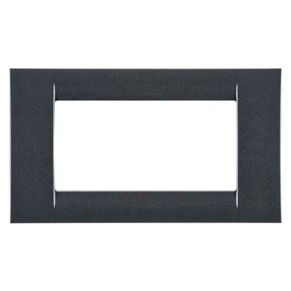 VIRNA PLATE - IN TECHNOPOLYMER GLOSS FINISHING - 4 GANG - METALLIC SLATE - SYSTEM image 2