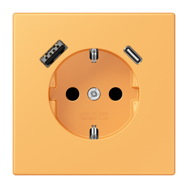 SCHUKO socket with USB charger LC4320L LC1520-15CA254 image 1