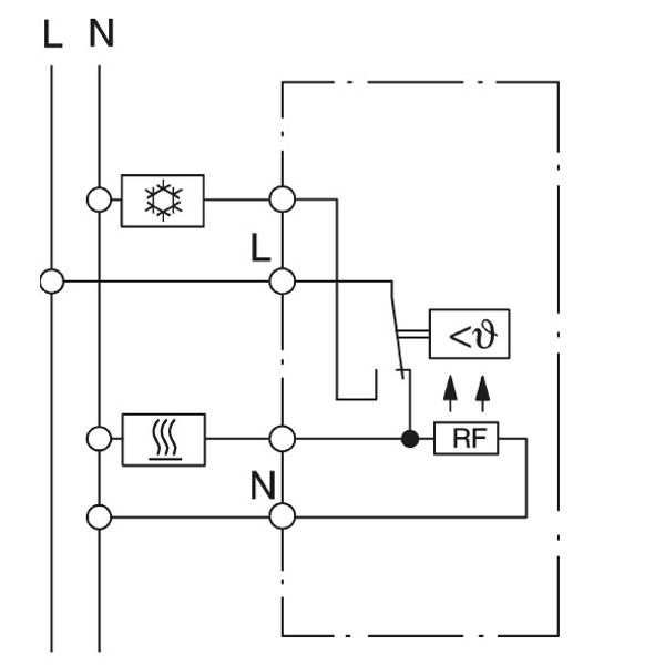 UP room controller, RAL9010 glossy 50x50, 5-30C, AC 230V, 1changer, 10A/5A image 3