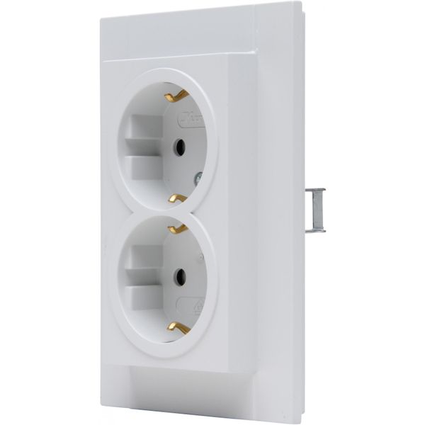 ATHENIS - 2-way protective contact socket with contact protection, color: matt gray image 1