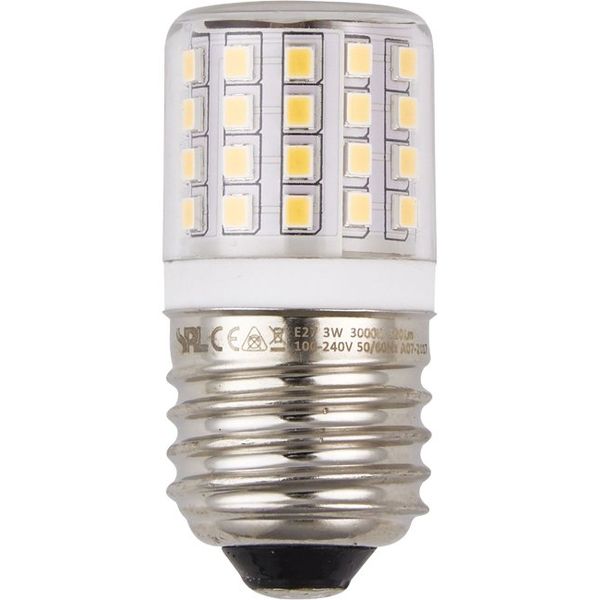 LED E27 Tube T27x60 100-240V 320Lm 3W 830 AC/DC Clear Non-Dim image 2