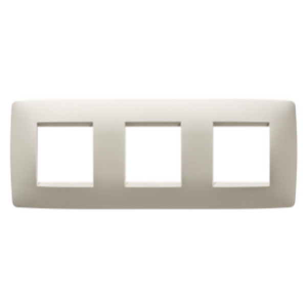 ONE INTERNATIONAL PLATE - IN TECHNOPOLYMER - 2+2+2 MODULES HORIZONTAL - IVORY - CHORUSMART image 1