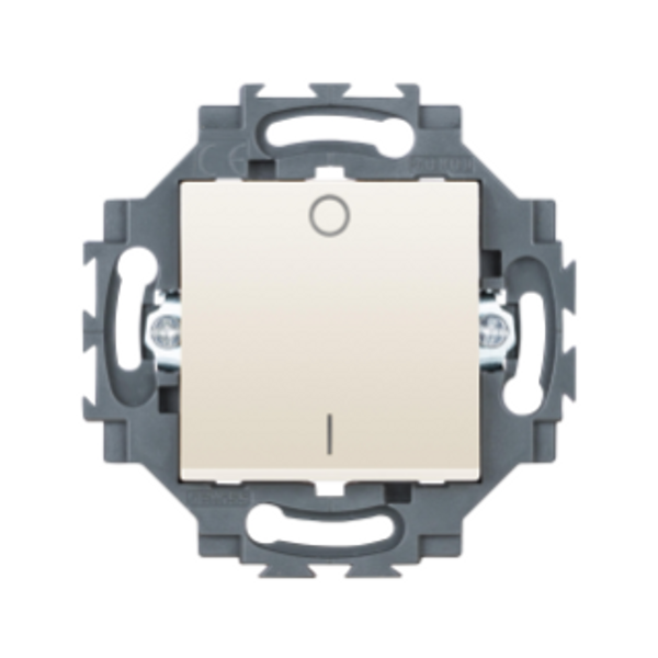 ONE-WAY SWITCH 2P 250V ac - QUICK WIRING TERMINALS - 10AX - ILLUMINABLE - NEUTRAL - IVORY - DAHLIA image 1