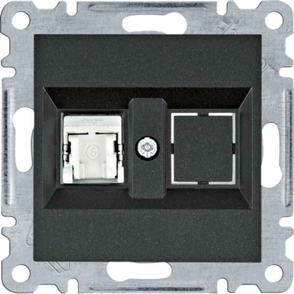 RJ45 socket - black image 1