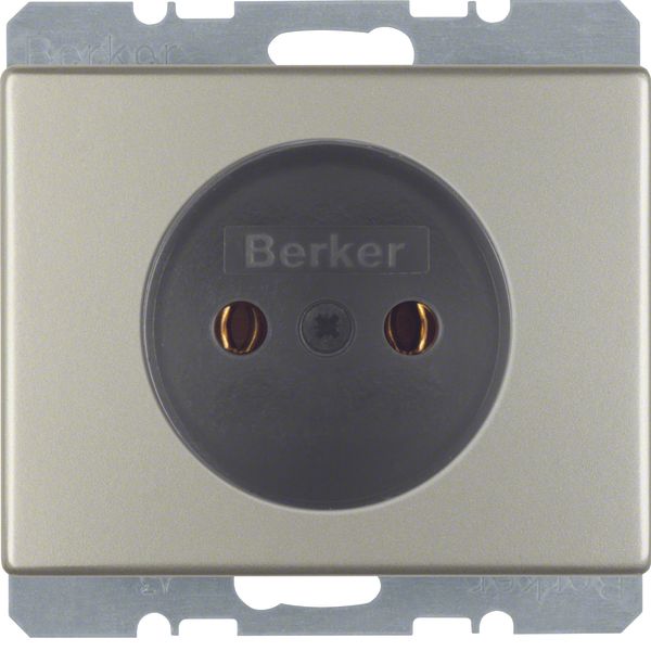 Socket outlet without earthing contact, Arsys, stainless steel image 1