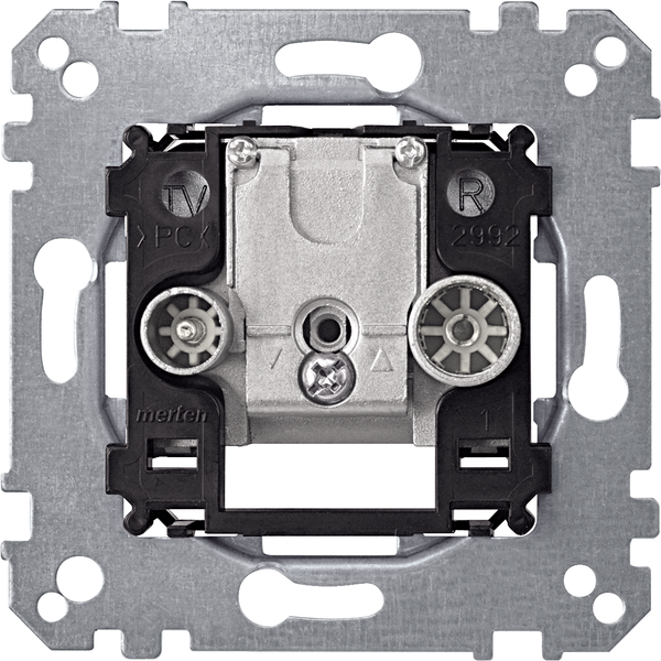 Antenna socket-outlet, Merten Inserts, 2-gang TV+FM, Line end image 3