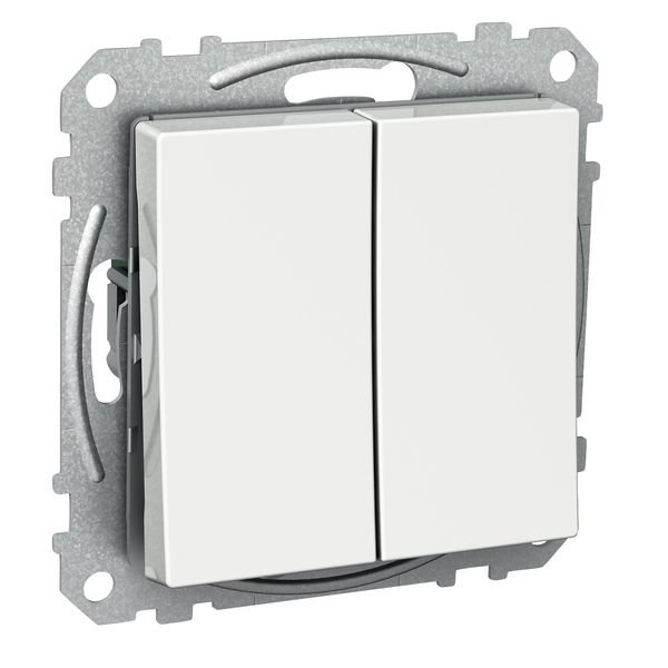 Exxact rocker switch 2-circuits screwless white image 3