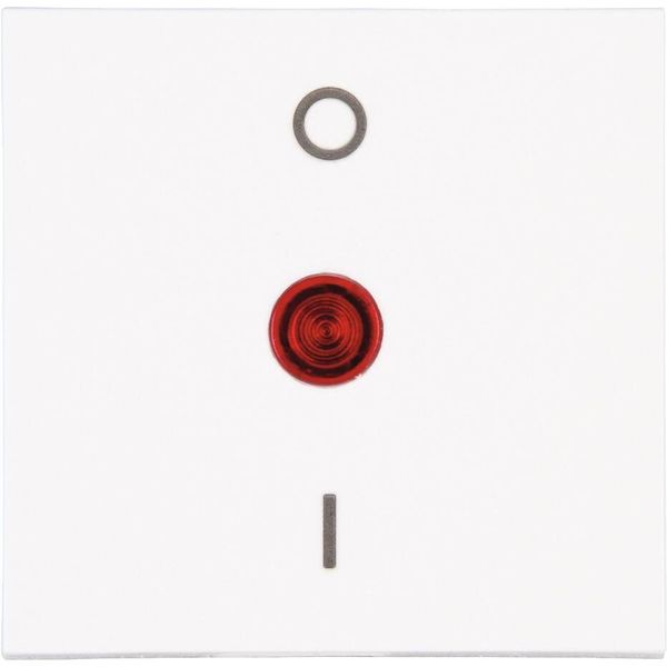HK07 - Flächenwippe 2-polig mit Linse rot, Farbe: arktisweiß matt image 1