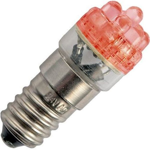 E14 8x Single LED T18x45 220V 10mA AC Red 25Khrs image 1