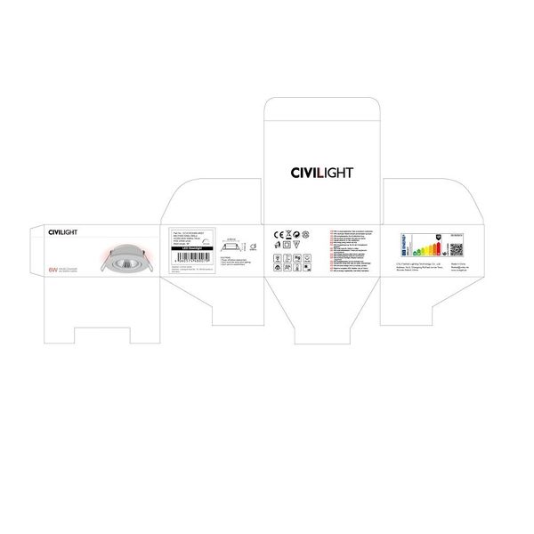 Downlight slim 200-240V  6W 2700K 400Lm 36Deg Ra90 Dim white image 2