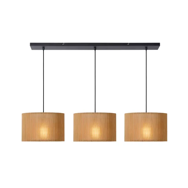 Lucide MAGIUS - Pendant light - 3xE27 - Light wood image 1