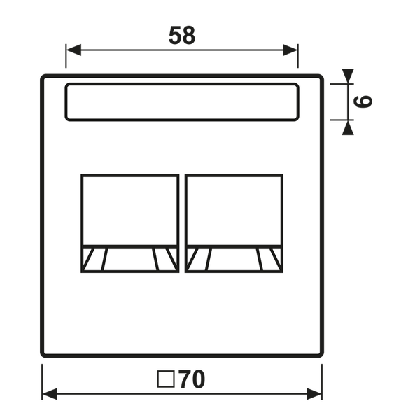 Centre plate for MJ f. 2 sockets LS1969-2NAWEWW image 3