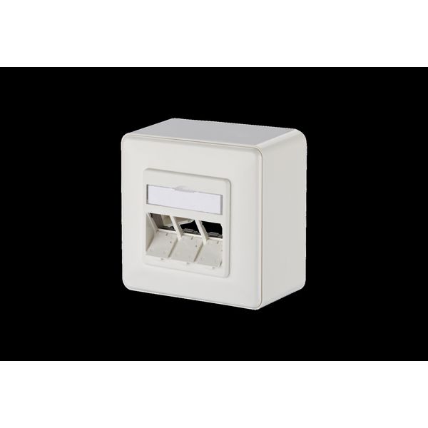 Keystone wall outlet surface mounted 3 port unequipped pure white image 2