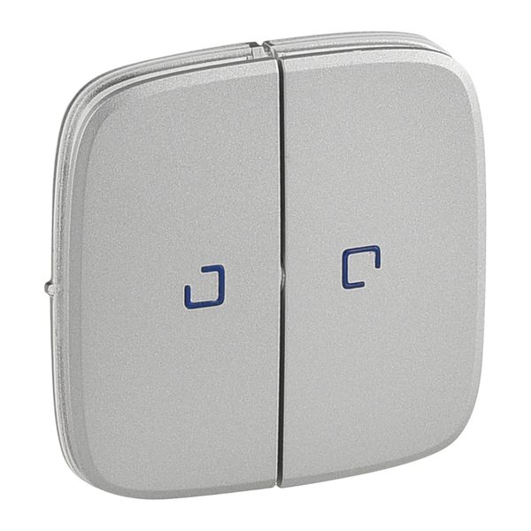 Cover plate Valena Allure - illuminated 2-gang switch/push-button - aluminium image 1