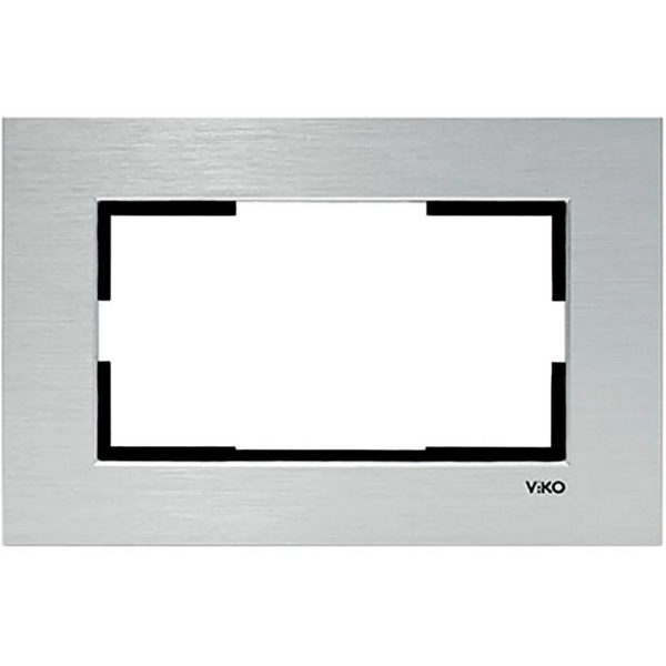 Novella Accessory Aluminium - Silver Two Gang Flush Mounted Frame image 1