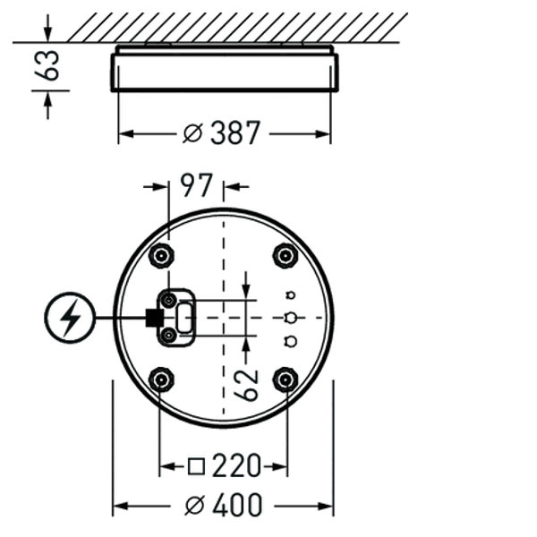 Wall and ceiling luminaire Olisq R Diffuser White around ET 15W 2000lm Lambertian (L) IP40 IK03 3 SDCM 8195340 image 2