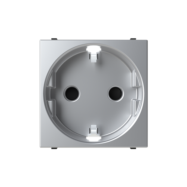 N2288.6 PL Schuko socket outlet srewless terminal - 2M - Silver image 1