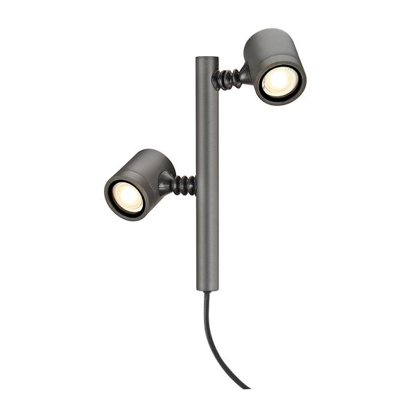 NEW MYRA 2 lamp head, GU10, max. 2x4W, IP44, anthracite image 1