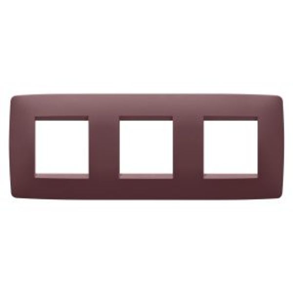 ONE INTERNATIONAL PLATE - IN PAINTED TECHNOPOLYMER - 2+2+2 MODULES HORIZONTAL - TUSCAN RED - CHORUSMART image 1