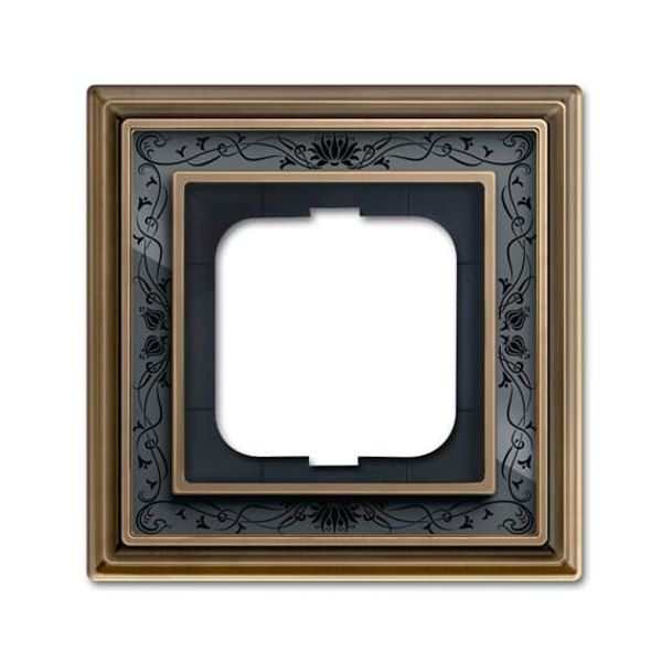 1721-843-500 Cover Frame Busch-dynasty® antique brass decor anthracite image 1