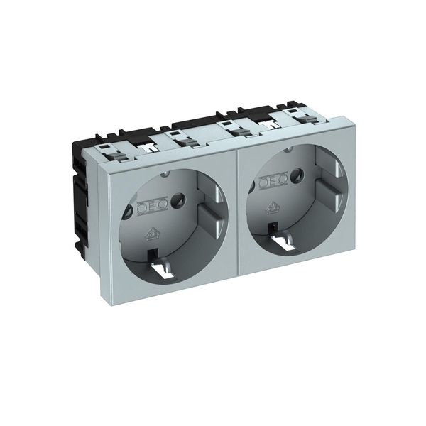 STD-D0 AL2 Socket 0°, double protective contact 250V, 10/16A image 1