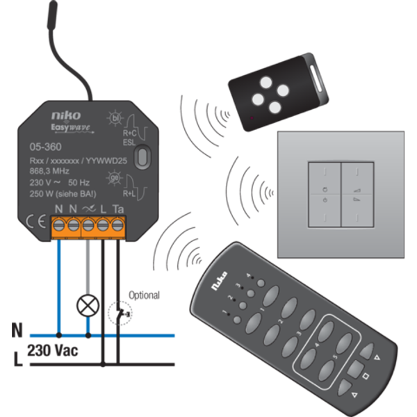 Universal wireless Easywave dimmer (single-pole, one-channel) image 2