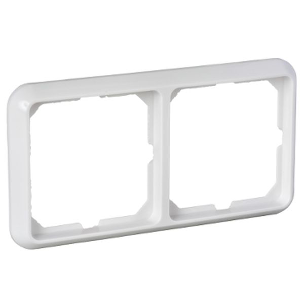 ELSO Fashion - cover frame - horizon/verti - 2 gangs - duro - pure white image 2