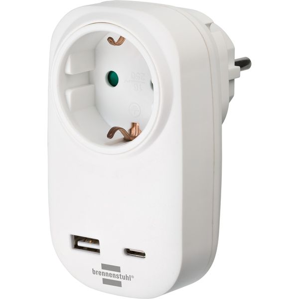 Socket Adapter with USB Charger Power Delivery 18W white image 1