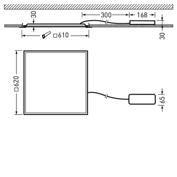 Recessed luminaires Siella C Multilumencolor 6 Diffuser White square ET 33W 4100lm Lambertian (L) IK03 4 SDCM 8364940 image 2