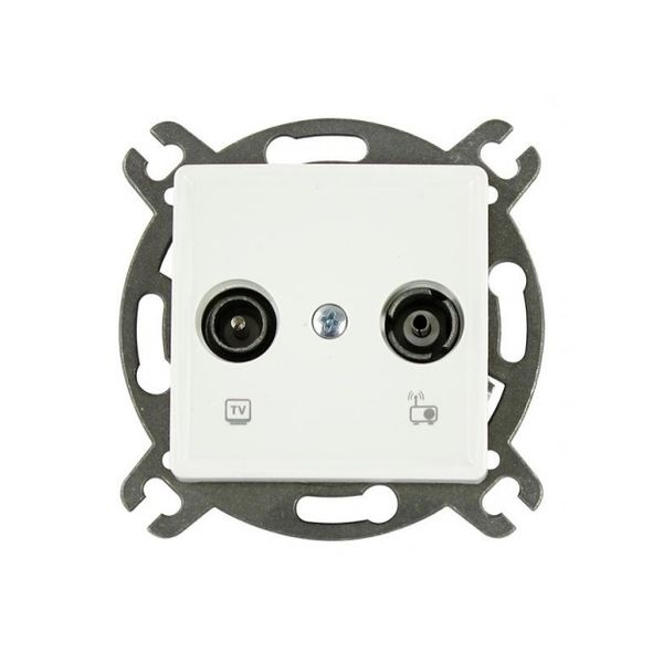 Linnera-Rollina TV-Radio Socket Terminated White image 1