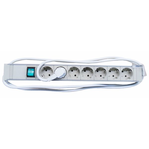 19" PDU, 7xSchuko with On/Off-Switch, Profile PVC 1.25U image 1