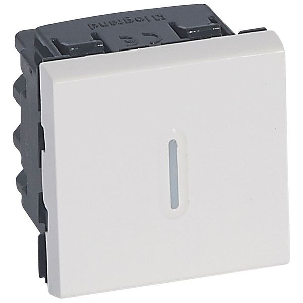 2-way switch Mosaic - whith LED indicator - 20 AX - 250 V~ - 2 modules - white image 1