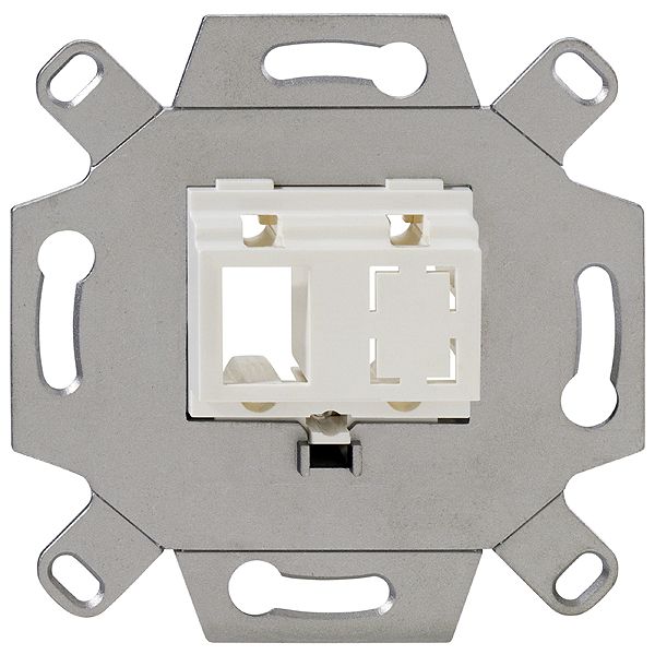 Montageadapter, LC-D/SC, 2-fach, reinweiß (ähnlich RAL 9010), für TAE-Abdeckungen image 1