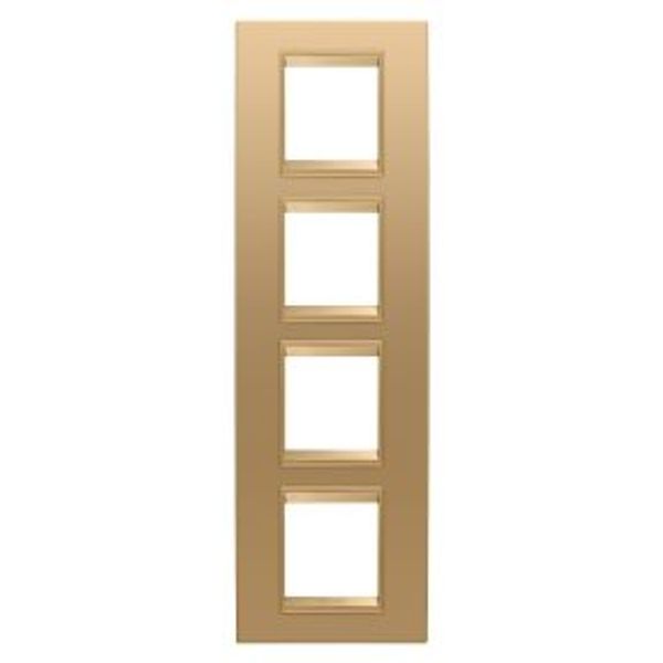 LUX INTERNATIONAL PLATE - IN METAL - 2+2+2+2 MODULES VERTICAL - GOLD  - INNER FRAME MATT GOLD - CHORUSMART image 1