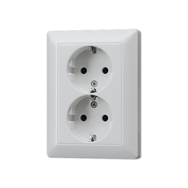 Socket outlet 2-gang, 16 A / 250 V, alu image 3