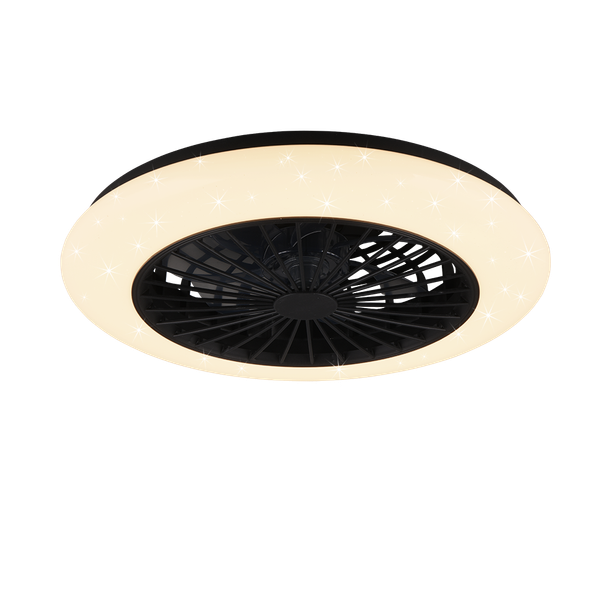 Stralsund LED ceiling fan matt black starlight image 1