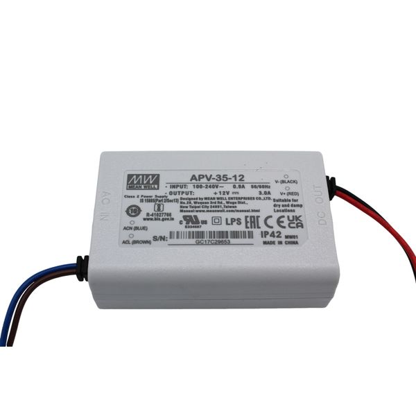 APV-35-12 Led driver, 36W, 12V, 3A CV, MEAN WELL image 1