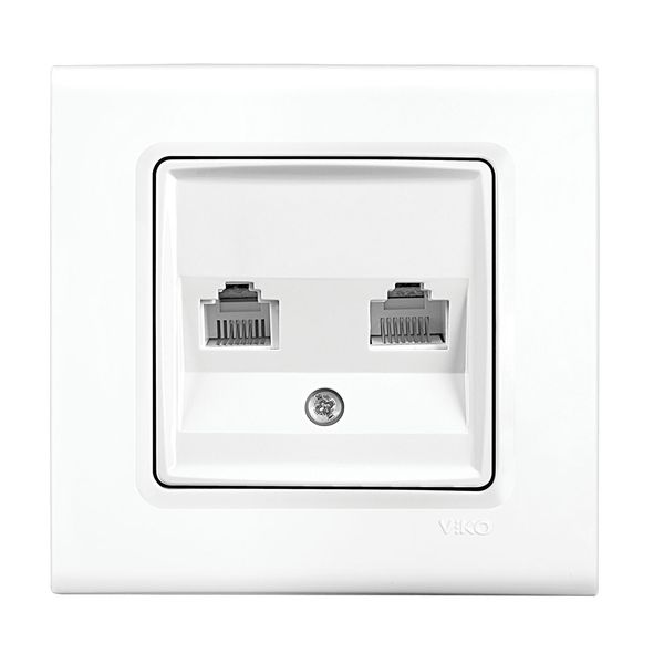 Linnera S White DATA+Numerical Phone Socket (CAT5+CAT3) image 1