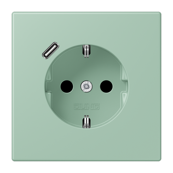 SCHUKO socket with USB type C LC32041 LC1520-18C217 image 1