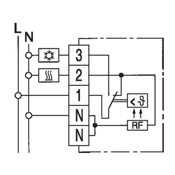 Polar white room controller extra flat, 5-30C, AC 230V, 1 changeover contact, 5/5 A, RAL 9010 image 4