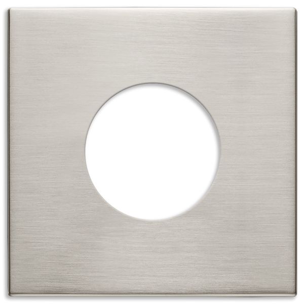 Plate 2M f/socket metal brushed nickel image 1