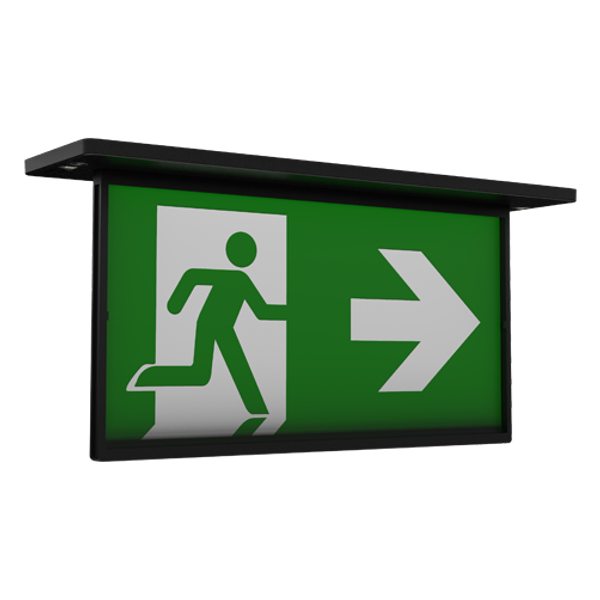 Razzo Lithium Recessed Exit Sign Maintained / Non-Maintained Black image 3