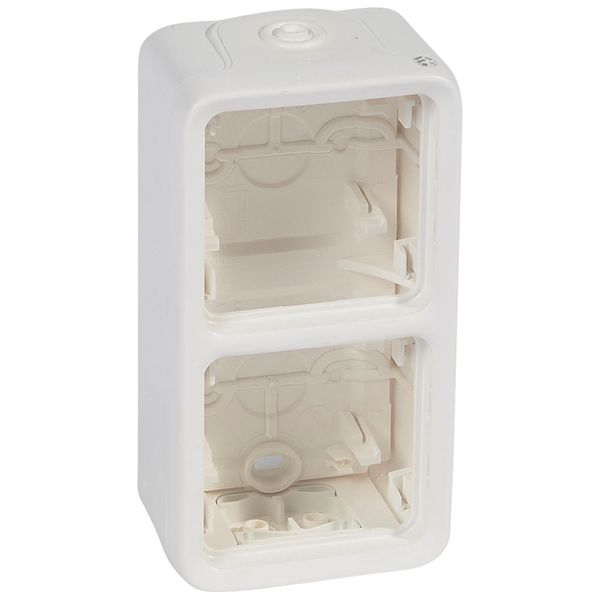 Box with glands Plexo IP55 antibact-2 gang-vert mounting-modular-Artic white image 1