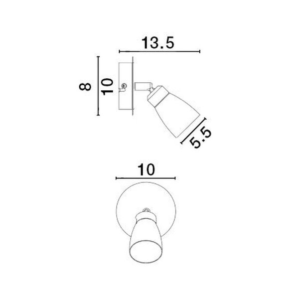 White Aluminium  LED GU10 1x10 Watt 230 Volt   IP20 Bulb Excluded  D: 8 W: 13.5 H: 15.7 cm Rotating & Adjustable image 1