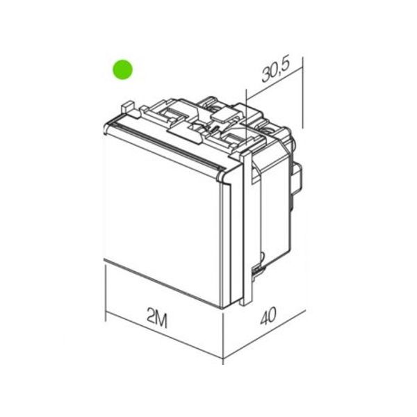 SOCKET SCHUKO+KS+COVER 2P+E 16A 250V~ 2M GT 6217684 image 1