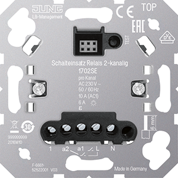 Relay switch insert 2-channel 1702SE image 1