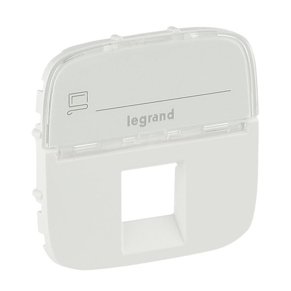 Cover plate Valena Allure - RJ 45/RJ 11/RJ 12 socket - with label holder - white image 1