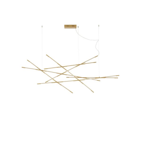 Triac Dimmable Brass Gold Metal & Acrylic LED 109 Watt 230 Volt 6868Lm 3000K IP20 Included Remote Control L: 180.5 W: 75 H: 200 cm Adjustable Height image 1